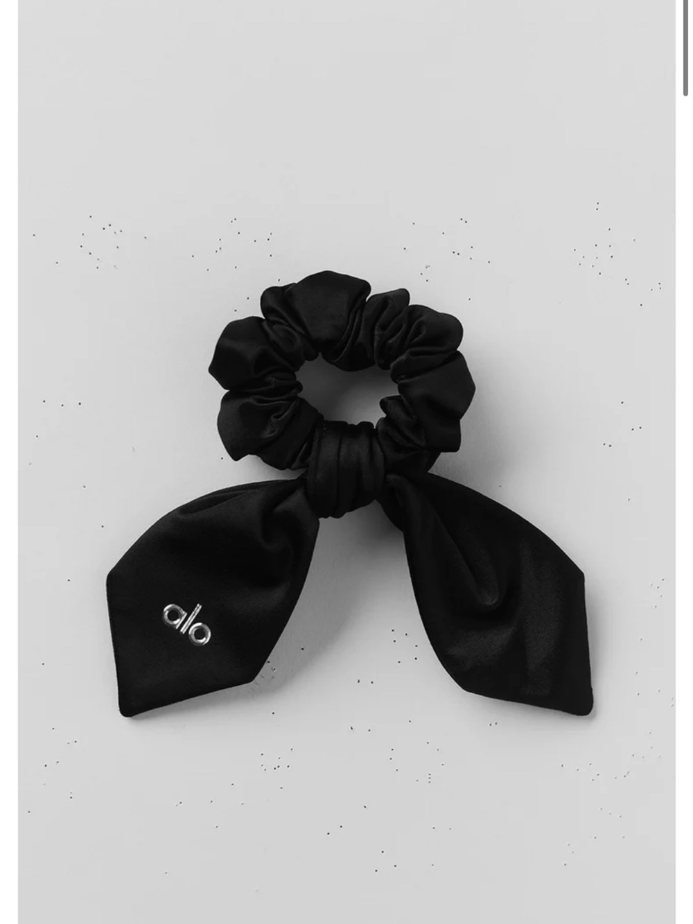 ALO Airlift Rhythym Black Satin Bow Scrunchie